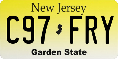 NJ license plate C97FRY