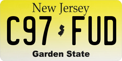 NJ license plate C97FUD