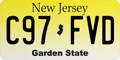 NJ license plate C97FVD