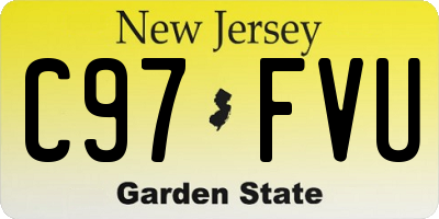 NJ license plate C97FVU