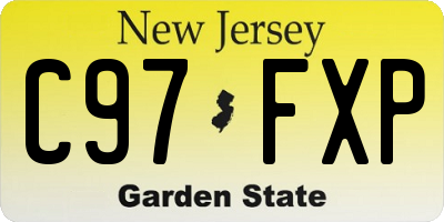 NJ license plate C97FXP