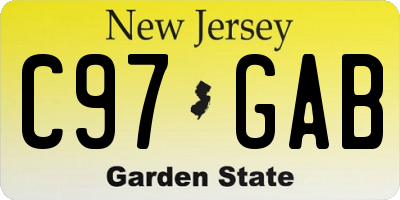 NJ license plate C97GAB