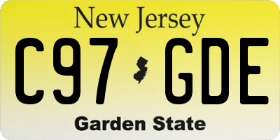 NJ license plate C97GDE