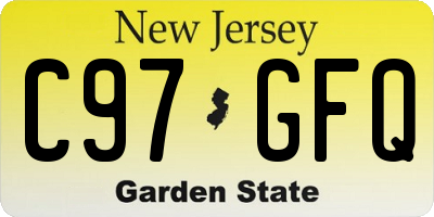 NJ license plate C97GFQ