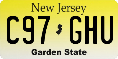 NJ license plate C97GHU