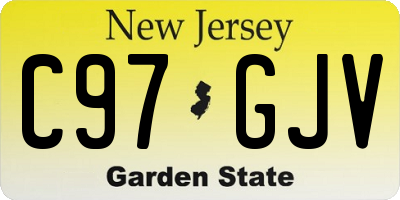NJ license plate C97GJV