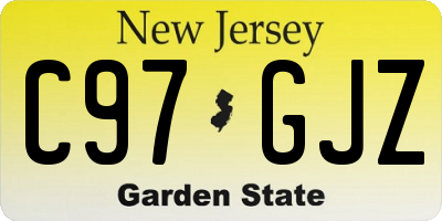 NJ license plate C97GJZ