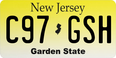 NJ license plate C97GSH