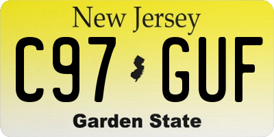 NJ license plate C97GUF