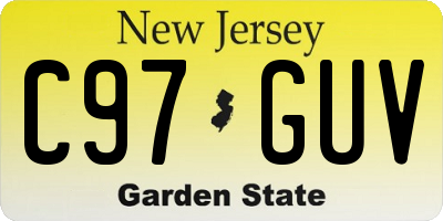 NJ license plate C97GUV