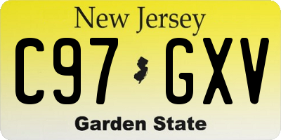NJ license plate C97GXV