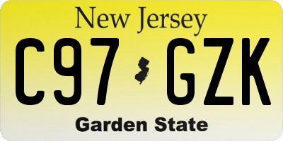 NJ license plate C97GZK