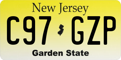 NJ license plate C97GZP
