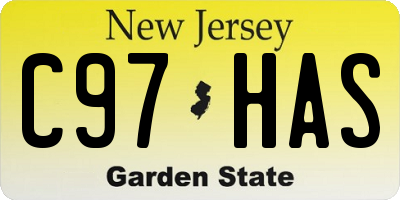 NJ license plate C97HAS