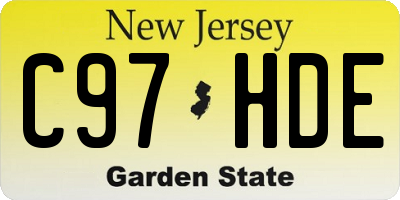 NJ license plate C97HDE
