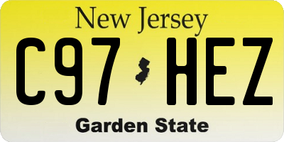NJ license plate C97HEZ
