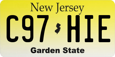 NJ license plate C97HIE