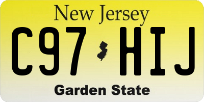 NJ license plate C97HIJ