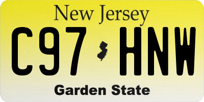 NJ license plate C97HNW