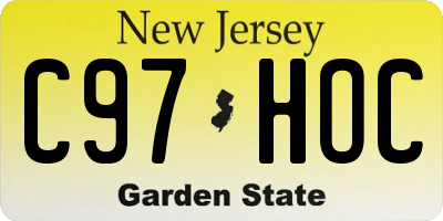 NJ license plate C97HOC
