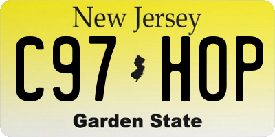 NJ license plate C97HOP