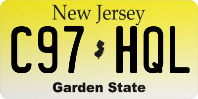 NJ license plate C97HQL