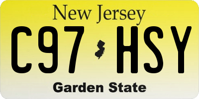 NJ license plate C97HSY