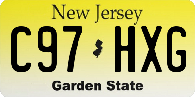 NJ license plate C97HXG