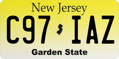 NJ license plate C97IAZ