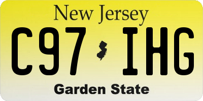 NJ license plate C97IHG