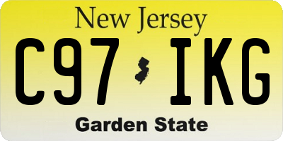 NJ license plate C97IKG