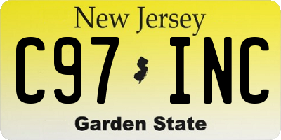 NJ license plate C97INC