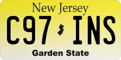 NJ license plate C97INS