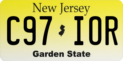 NJ license plate C97IOR