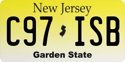 NJ license plate C97ISB