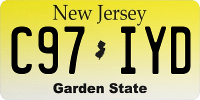 NJ license plate C97IYD