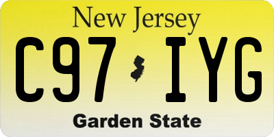 NJ license plate C97IYG