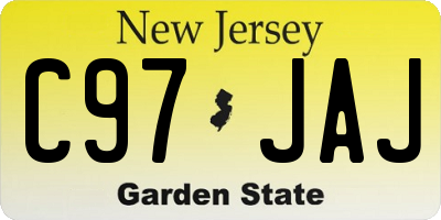 NJ license plate C97JAJ