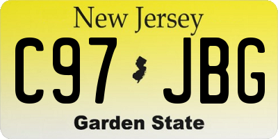 NJ license plate C97JBG
