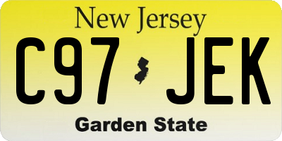 NJ license plate C97JEK