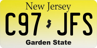 NJ license plate C97JFS