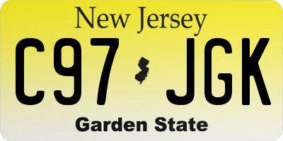 NJ license plate C97JGK
