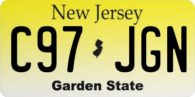 NJ license plate C97JGN