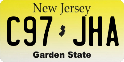 NJ license plate C97JHA