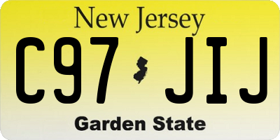 NJ license plate C97JIJ