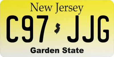 NJ license plate C97JJG