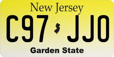 NJ license plate C97JJO
