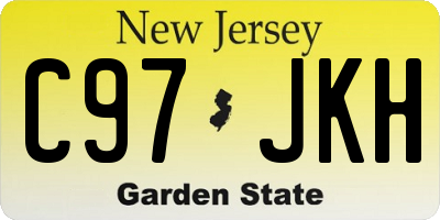 NJ license plate C97JKH