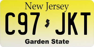 NJ license plate C97JKT