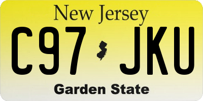 NJ license plate C97JKU